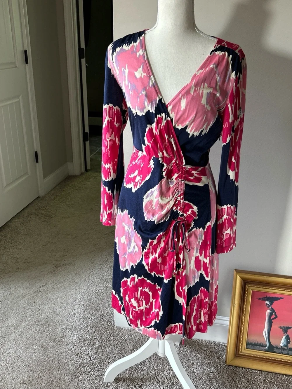 Lilly Pulitzer Pink & Navy Floral faux Wrap dress